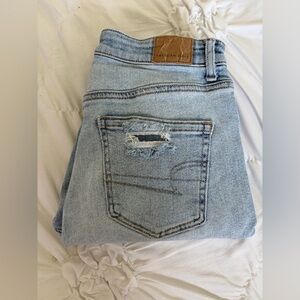 American Eagle Outfitters Distressed Light Blue Boyfriend Jeans